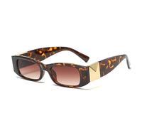 TYUVIVO Vintage Small Frame Sunglasses Women for Men Fashion Luxury Trend Travel Punk Uv400(Leopard Gradient Tea)