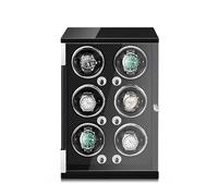 TYVANDE Watch Winder for 1/2/4/6/9 Automatic Watches, with LED Light | With Quiet Motor 3 Rotating Modes, Adjustable Watch Pillow, Piano Lacquer Finish, electric motor/Battery powered(6 pcs)