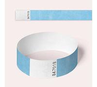 Tyvek Wristbands, 100 Pack by AA Wristbands for Parties, Security, Festivals, Events. Paper Like Wrist Bands (Sky Blue)