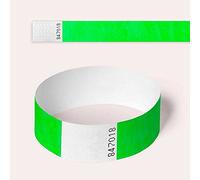 Tyvek Wristbands, 100 Pack by AA Wristbands for Parties, Security, Festivals, Events, Paper Like Wrist Bands (Neon Green)