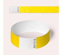 Tyvek Wristbands, 100 Pack by AA Wristbands for Parties, Security, Festivals, Events. Paper Like Wrist Bands (Yellow)
