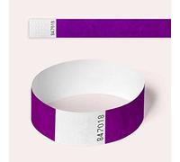 Tyvek Wristbands, 100 Pack by AA Wristbands for Parties, Security, Festivals, Events. Paper Like Wristbands (Purple)