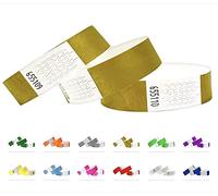 Tyvek Wristbands - 500 Pack - 3/4" Tyvek Wristbands for Events (Gold_)