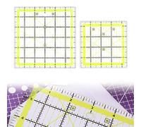 TYVOM 2 Pcs Quilting Rulers,Clear Acrylic Sewing Ruler Creative Grids Rulers for Quilting 4.5Inch & 6 Inch Fabric Cutting Rulers for Diy Crafts Patchwork and Precision Cutting