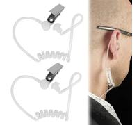 TYVOM 2 Pcs Replacement Acoustic Tube for 2-Way Radio Audio Headsets,Ear Piece Headset Earpiece Agent Security Earpiece Transparent Coil Audio Tube for Radio Earpiece
