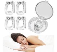 TYVOM 4Pcs Magnetic Anti Snore Nose Clip, Silicone Anti Snoring Devices Reusable Nasal Dilators Snore Stopper Snoring Aids for Men Snoring Solution for Removal of Noise While Sleeping Clips Solution
