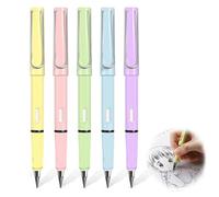 TYVOM 5 PCS Everlasting Pencils, Reusable Inkless Pencils with Rubbers on The End Inkless Pen, Never Ending Pencil for Writing/Drawing/Home/Office/School