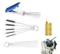 TYVOM Carburetor Cleaner Carbon Dirt Jet Remove Cleaner, Spray Gun Cleaning Kit 13 Cleaning Wires Set, 10 Cleaning Needles, 5 Nylon Brushes, 1 Wrench Tool Kit for Motorcycle ATV Welder Chainsaw Spray