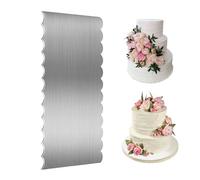 TYVOM Metal Cake Scraper, Buttercream Icing Cake Smoother for Buttercream, Cake Icing Smoother Double Sided Patterned Buttercream Smoother Pastry Scraper Tool for Cake Decorating