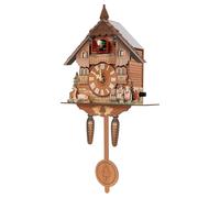 Tyvotrend Retro Cuckoo Clock, Cuckoo Birdhouse Wall Clock with Working Bird, Hourly Cuckoo Chime, Volume Control, House Home Decor, for Living Room, Study and Kids Room