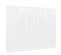 Tyvotrend White Photo Backdrop Curtain, Ice Silk Drape with Detachable Swag, Room Divider for Wedding Bridal Shower Birthday Graduation School Party Photography Decoration, 300x300 cm