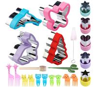 TYXHXTF 22 Pcs Sandwich Cutters, Cookie Cutters Set, Bread Cutter Set, Pastry Cutter, Flower Animals Fruit Shape Vegetable Cutter with Fruit Picks for Kids Lunch Box and Bento Box