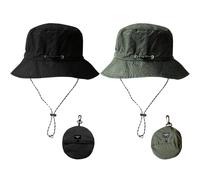 TYXHXTF 2Pcs Bucket Hat, Safari Hat, Boonie Hat, Bucket Sun Hat, Foldable Fishing Hat, Waterproof and Adjustable, with Windproof Rope, for Summer Outdoor Hiking Travelling Fishing