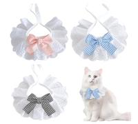 TYXHXTF 3PCS Lace Cat Collars, Adjustable Lace Princess Scarf for Small and Medium, Adjustable Cat Collar