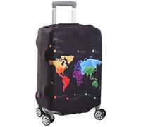 TYXHXTF Luggage Cover, Elastic Suitcase Protective Cover, Washable Dustproof Trolley Case Protector, Map Travel Suitcase Covers Fit 26-28 Inch (L)