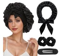 TYXHXTF Satin Curls Without Heat, Heatless Curls Band Curlers Overnight with Double Layer Hood Overnight Curls DIY Hair Curler Rollers for Women and Girls, Long Hair