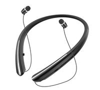 Tyxmere Bluetooth 5.0 Neckband Bluetooth Headphone, Sweat Resistant Noise Cancelling Stereo Headphones, and Retractable Ear Tips for Music, Conference, Videos (Black)