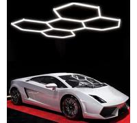 TYXQFKDM Hexagon Garage Light: Higher Brightness Lumens LED Honeycomb Ceiling Light,720W 148 Grids Systems 6500K, Grid Lighting for Garages,Gym,Car Detailing Shop,Auto Beauty Shop (5 Holes)