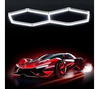 TYXQFKDM Hexagon Garage Light: Higher Brightness Lumens LED Honeycomb Ceiling Light,720W 148 Grids Systems 6500K, Grid Lighting for Garages,Gym,Car Detailing Shop,Auto Beauty Shop (2 Holes)