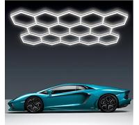 TYXQFKDM Hexagon Garage Light: Higher Brightness Lumens LED Honeycomb Ceiling Light,720W 148 Grids Systems 6500K, Grid Lighting for Garages,Gym,Car Detailing Shop,Auto Beauty Shop (14 Holes)
