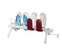 TYXTYX 4 Pairs Free Standing Electric Shoes Dryer Dry Heater Boot Rail Rack Dehumidify Warmer with 8 Hooks for Home,700X300X315 MM, White(UK Plug)