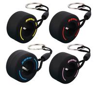 Tyxzle 4-Pack F1 Racing Style Keychain - Car Tire Themed Key Chain Accessory, Ideal Unisex Gift for Motorsport Enthusiasts (Multi-Color)