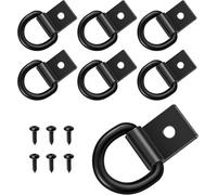 Tyxzle 6-Pack 1/4 Inch Heavy Duty Steel D-Ring Tie Down Anchors with Screws - Surface Mount for Trucks, Trailers, Campers, Warehouses, Garages, Boats & Cargo Control - Black