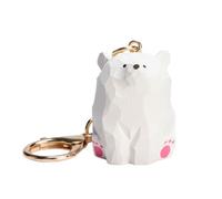 Tyxzle Hand Carved Wooden Bear Keychain for Car Keys, Backpack & Bag Charm -Cute little bearOrnament, Unique Birthday Gift for Men, Women, Kids, Friends (white)
