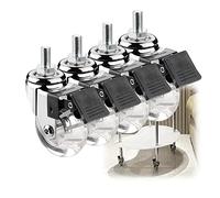 TYYCKJ 50mm Swivel Casters for Furniture Silent Rubber with Brake Threaded Rod S M8 & M10 Screws Included Ideal for Smooth Mobility and Stability