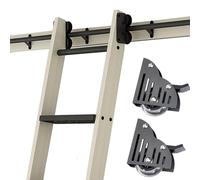 TYYCKJ Black Rolling & Sliding Library Ladder Hardware Kit (No Ladder) - 3.3ft-24ft Rolling Track Full Set with Silent Brake Roller for Home Library, Loft, Attic, Wine Cooler(16.4ft/500cm Track kit