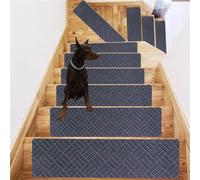 TYYCKJ Carpet Stair Treads Self Adhesive, Non-Slip Carpet Stair Runner Carpet Stairs Mats Removable Reused for Kids Elders and Pets (2pc,Diamond -Grey)