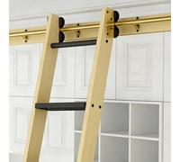 TYYCKJ Gold Sliding Library Ladder Hardware Kit, Heavy Duty Carbon Steel Rolling Track with Brake Caster for Library Home Office Attic Loft (Ladder Not Included)(4ft/122cm Track Kit)