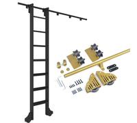 TYYCKJ Gold Sliding Library Ladder Hardware Kit (No Ladder) 100-732CM, Heavy Duty Rolling Track Rail Kit for Home Loft Office Bookshelf Warehouse(13ft/400cm Track kit)