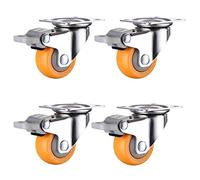 TYYCKJ Set of 4 Swivel Casters with Brakes Yellow Furniture Wheels for Easy Mobility Perfect for Moving Furniture and Equipment