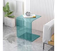 TYYCKJ U Shape Acrylic End Table, C Shaped Sofa Coffee Modern Style Multipurpose Sid, Nightstand, Side,Lake Blue,30 * 30 60cm