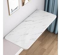 TYYCKJ Wall Mounted Desk, Wall Mounted Folding Table For Small Spaces, Fold Down Desk Small Space Hanging Desk Perfect Addition To Home/Office/Kitchen & Dining Room(White stone grain color,60 * 50c