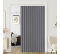 TYYUETY Custom-made magnetic folding curtains suitable for sliding doors, studios, and bedrooms.-gray- W100xH190cm