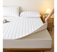 TYYUETY Full zip cover Breathable dustproof washable fitted sheet Customizable size Waterproof quilted mattress protector for single/double/king size beds-White- 140x200+20cm
