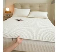 TYYUETY Full zip cover Breathable dustproof washable fitted sheet Customizable size Waterproof quilted mattress protector for single/double/king size beds-White- 90x200+25cm