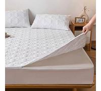 TYYUETY Full zip cover Breathable dustproof washable fitted sheet Customizable size Waterproof quilted mattress protector for single/double/king size beds-White- 135x190+10cm