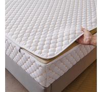 TYYUETY Full zip cover Breathable dustproof washable fitted sheet Customizable size Waterproof quilted mattress protector for single/double/king size beds-White- 200x200+30cm