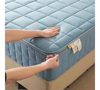 TYYUETY Full zip cover Breathable dustproof washable fitted sheet Customizable size Waterproof quilted mattress protector for single/double/king size beds-Green- 120x190+18cm