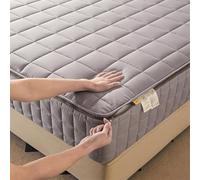 TYYUETY Full zip cover Breathable dustproof washable fitted sheet Customizable size Waterproof quilted mattress protector for single/double/king size beds-Gray- 135x190+10cm