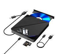 TYYWGD External Blu ray Drive, 7 in 1 Support 100G Disc R/W, USB3.0 Type-C Bluray Drive BD DVD CD Burner with 4 USB Ports, SD/TF Card Slot Compatible with Windows Linux MacOS (Bluray)