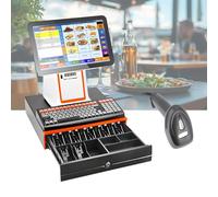TYYZDM All-in-One Smart Cash Register With 101 Keys Keypad & LCD Touch Screen, Electronic POS System Terminal For Retail, Supermarket, Store(White,SingleScreen)