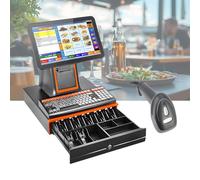 TYYZDM All-in-One Smart Cash Register With 101 Keys Keypad & LCD Touch Screen, Electronic POS System Terminal For Retail, Supermarket, Store, Restaurant, Fast Food(White,SingleScreen)