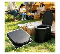 Tyzlup Foldable Portable Toilet for Family Camping, Compact Tall Collapsible Potty, Lightweight Adults Potty for Outdoor Picnics & Short Trips(Black)