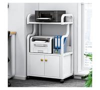 Tyzlup Home Printer Stand with File Cabinet, Lockable Rolling Storage Shelf, Steel Frame Office Mobile 3-Tier/4-Tier Printer Tables Study(B,3-Tier)