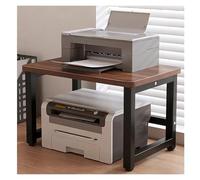 Tyzlup Open Printer Storage Table Black Metal Frame, Heavy-Duty Multi-Purpose Organizer Desk, Wood Versatile Shelf for Home Office Workshop(90x40x30cm/35.4x15.7x11.8in)