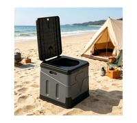 Tyzlup Travel Toilet for Adults Beach Camping, S Portable Commode for Road Trip, Lightweight Collapsible Potty for Car Outdoor Use(Gray)